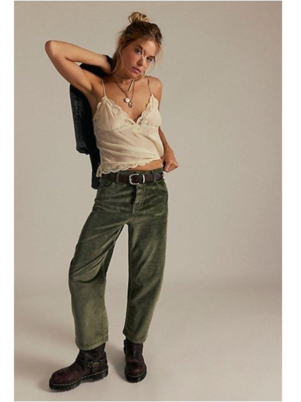 Free People We The Free Keepsake Clover Corduroy Pants Moss